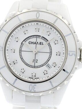 CHANEL J12 H1628 White ceramic 12P diamond white Dial Quartz Ladies Watch_933539